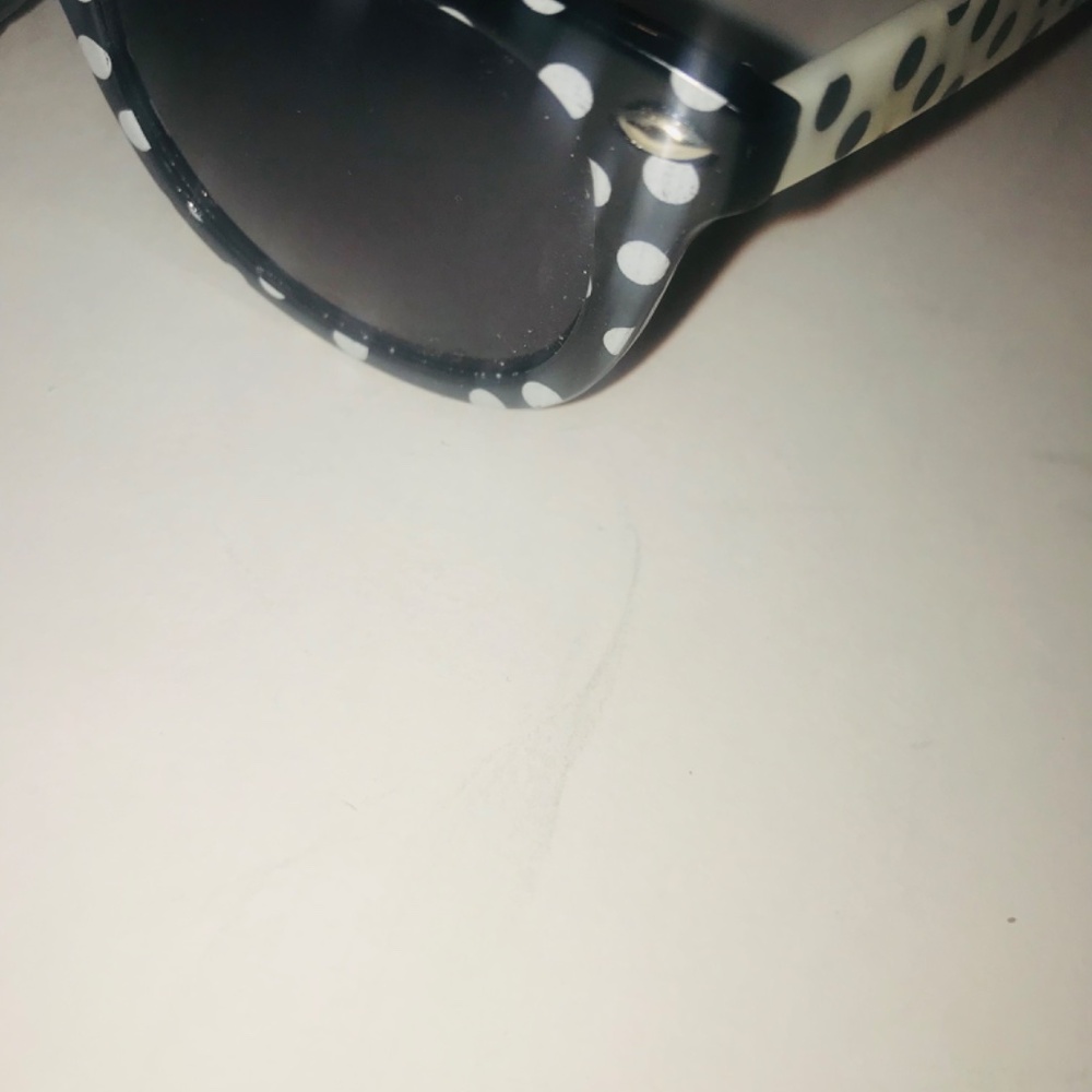 Retro/Vintage Black and White Polka Dot Frame Sunglasses with Black Lenses - Picture 7 of 10